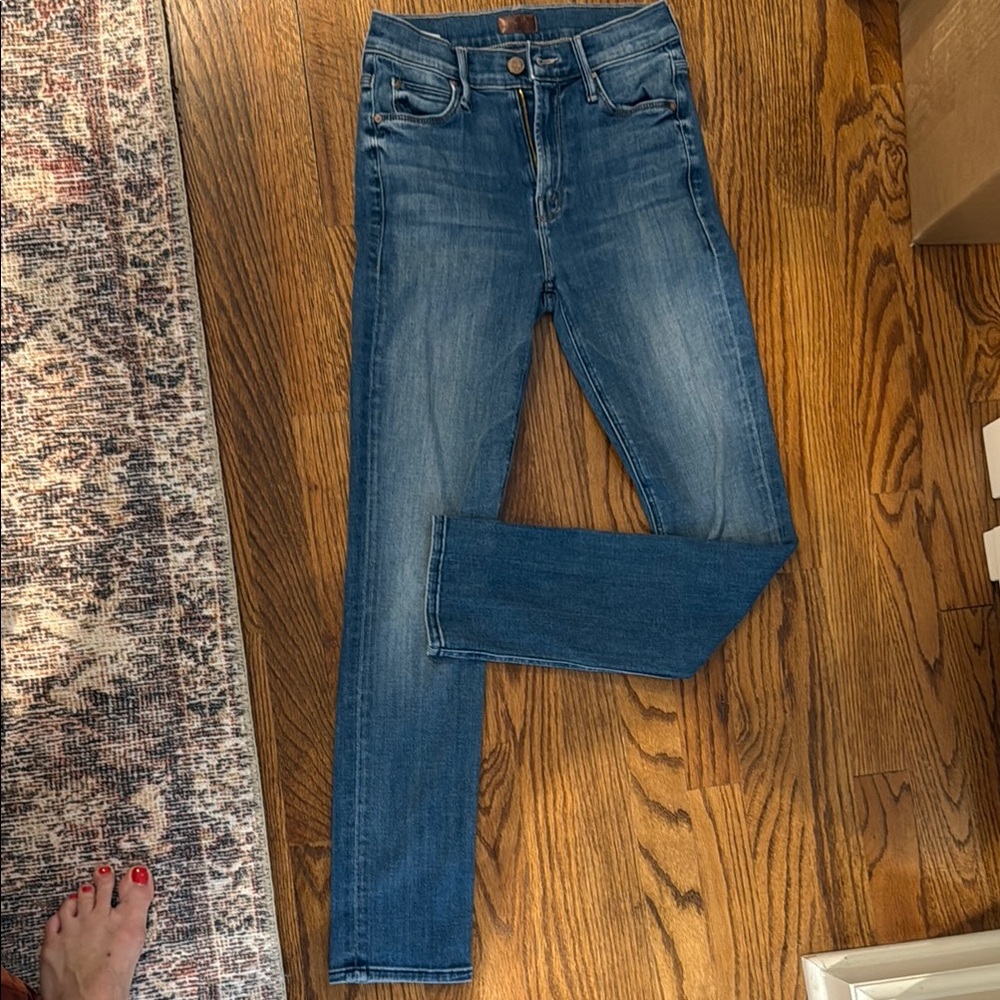 MOTHER Blue Skinny Jeans- "the mid rise dazzler ankle"